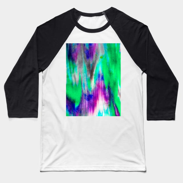 neon blue multi bright colors T Baseball T-Shirt by FLOWING COLORS